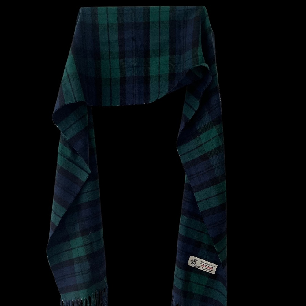 Vintage Scottish Tartan Wool Scarf